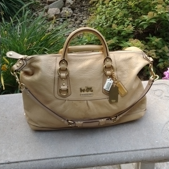 VINTAGE COACH, MADISON SABRINA Large, CAMEL/Gold - Picture 1 of 14